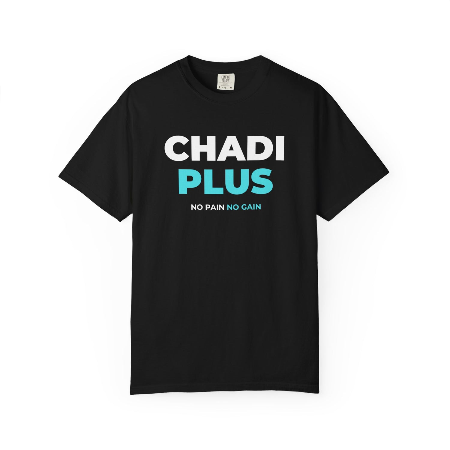 Chadiplus Black T-Shirt – Bold “No Pain No Gain” Print for Men, Stylish Cotton Wear in Pakistan